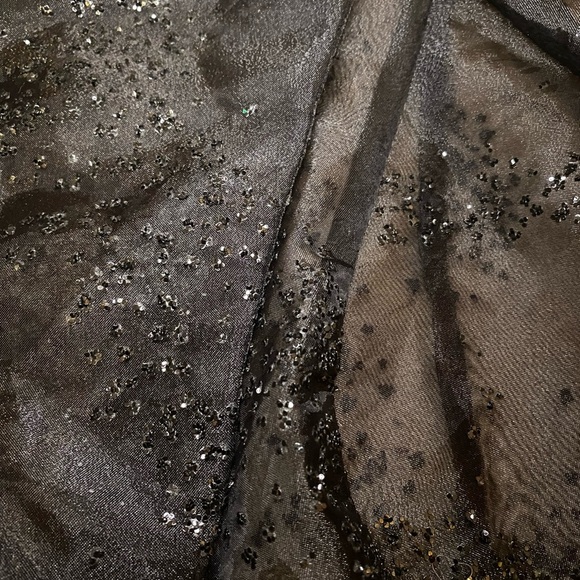 R & M Richards by Karen Kwong Sheer 3/4 Sleeves Glitter Party Jacket BLK SZ 10 - Picture 6 of 7